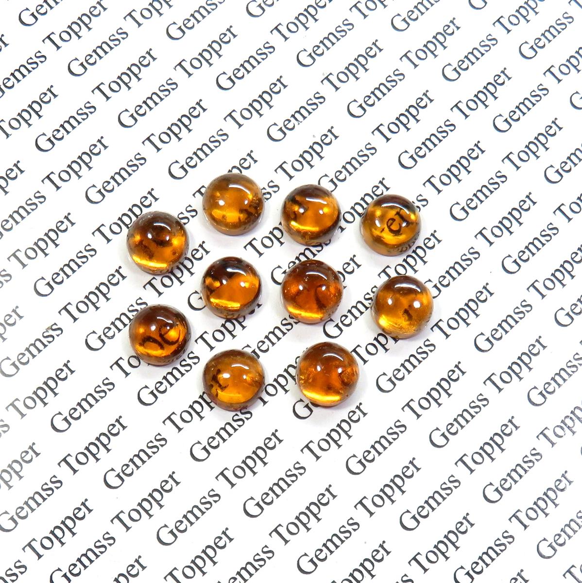 Hessonite Garnet 6x6 mm Round Cabochon